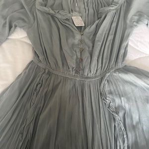 Free People XL Flowy Aqua Maxi Dress